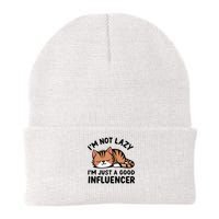 Funny Lazy Cat Gift I'm Not Lazy I'm Just A Good Influencer  Knit Cap Winter Beanie