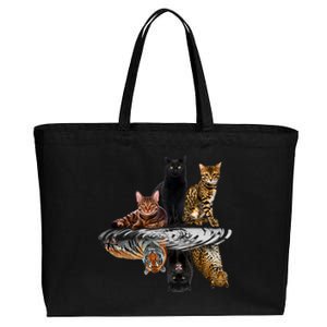 Funny Little Cats Big Cats Cotton Canvas Jumbo Tote