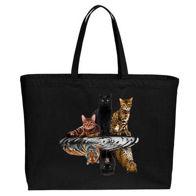 Funny Little Cats Big Cats Cotton Canvas Jumbo Tote