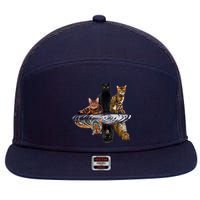 Funny Little Cats Big Cats 7 Panel Mesh Trucker Snapback Hat