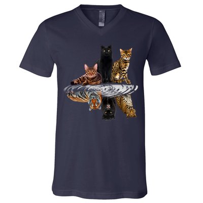 Funny Little Cats Big Cats V-Neck T-Shirt