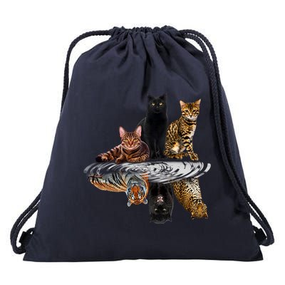 Funny Little Cats Big Cats Drawstring Bag