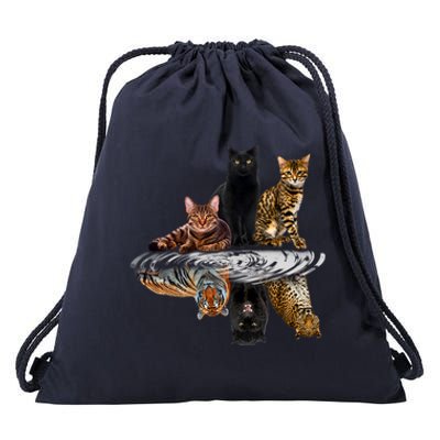 Funny Little Cats Big Cats Drawstring Bag