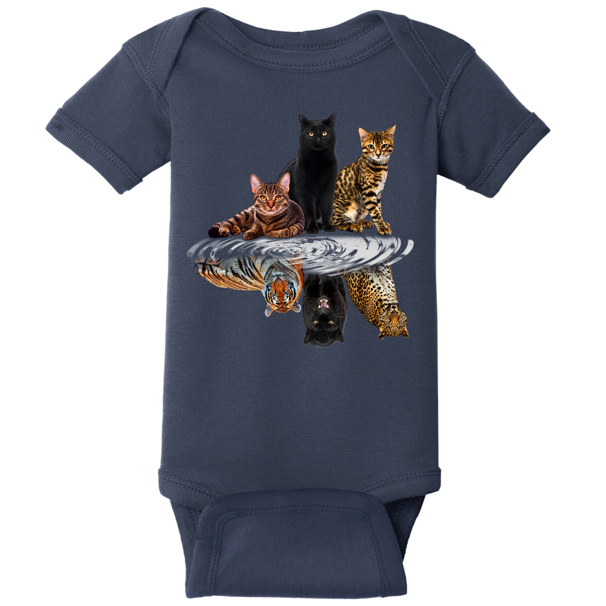 Funny Little Cats Big Cats Baby Bodysuit