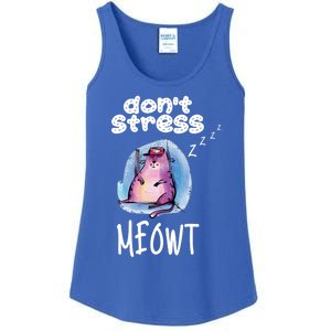 Funny Lazy Cat Cute Cat Pun Dont Stress Meowt Gift Ladies Essential Tank