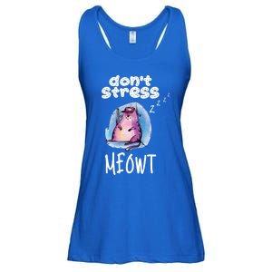 Funny Lazy Cat Cute Cat Pun Dont Stress Meowt Gift Ladies Essential Flowy Tank