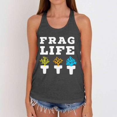 Frag Life Coral Reef Saltwater Funny Aquarist Joke Women's Knotted Racerback Tank