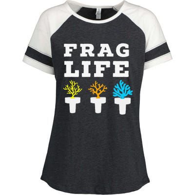 Frag Life Coral Reef Saltwater Funny Aquarist Joke Enza Ladies Jersey Colorblock Tee