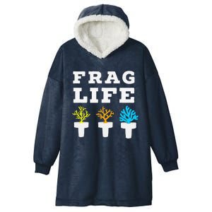 Frag Life Coral Reef Saltwater Funny Aquarist Joke Hooded Wearable Blanket