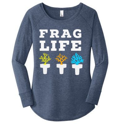 Frag Life Coral Reef Saltwater Funny Aquarist Joke Women's Perfect Tri Tunic Long Sleeve Shirt