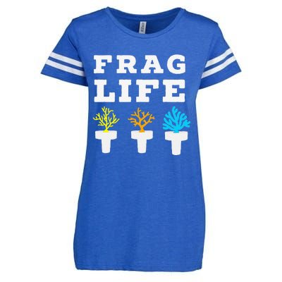 Frag Life Coral Reef Saltwater Funny Aquarist Joke Enza Ladies Jersey Football T-Shirt