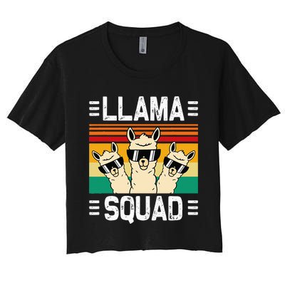 Funny Llama Cute Llama Alpaca Women's Crop Top Tee