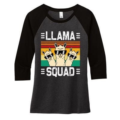 Funny Llama Cute Llama Alpaca Women's Tri-Blend 3/4-Sleeve Raglan Shirt