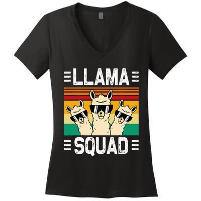 Funny Llama Cute Llama Alpaca Women's V-Neck T-Shirt