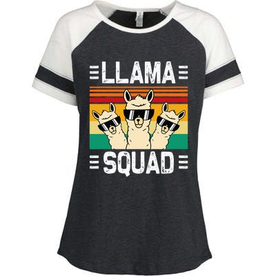 Funny Llama Cute Llama Alpaca Enza Ladies Jersey Colorblock Tee