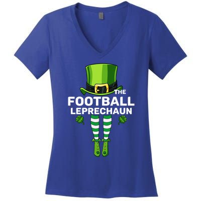 Football Leprechaun Costume Gift Matching Family Gift Women's V-Neck T-Shirt