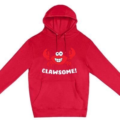 Funny Lobster Clawsome Sea Crab Cartoon Lobster Premium Pullover Hoodie