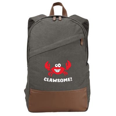 Funny Lobster Clawsome Sea Crab Cartoon Lobster Cotton Canvas Backpack