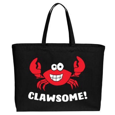 Funny Lobster Clawsome Sea Crab Cartoon Lobster Cotton Canvas Jumbo Tote