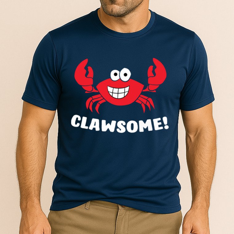 Funny Lobster Clawsome Sea Crab Cartoon Lobster Cooling Performance Crew T-Shirt