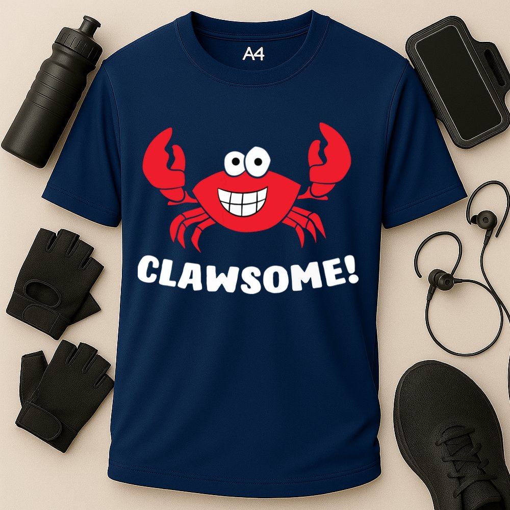 Funny Lobster Clawsome Sea Crab Cartoon Lobster Cooling Performance Crew T-Shirt