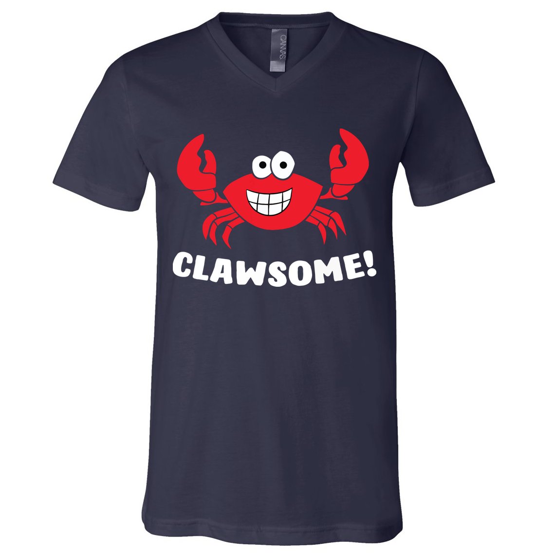 Funny Lobster Clawsome Sea Crab Cartoon Lobster V-Neck T-Shirt