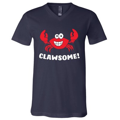 Funny Lobster Clawsome Sea Crab Cartoon Lobster V-Neck T-Shirt