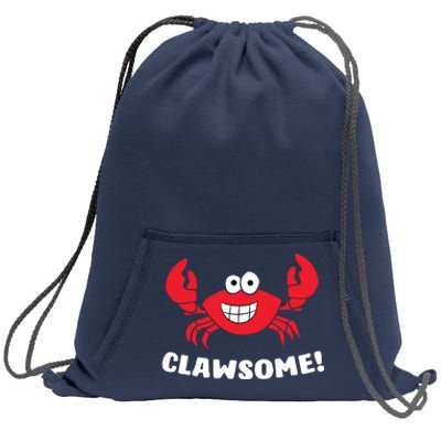 Funny Lobster Clawsome Sea Crab Cartoon Lobster Sweatshirt Cinch Pack Bag