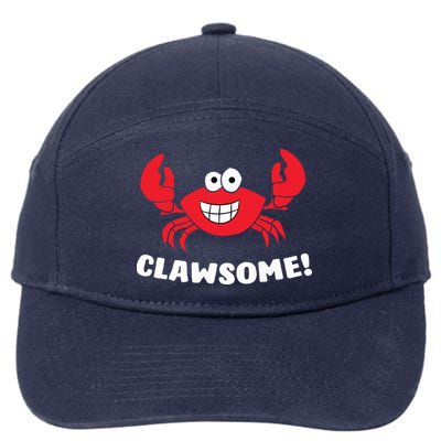 Funny Lobster Clawsome Sea Crab Cartoon Lobster 7-Panel Snapback Hat