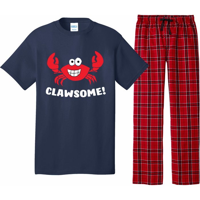 Funny Lobster Clawsome Sea Crab Cartoon Lobster Pajama Set