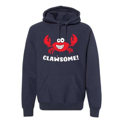 Funny Lobster Clawsome Sea Crab Cartoon Lobster Premium Hoodie