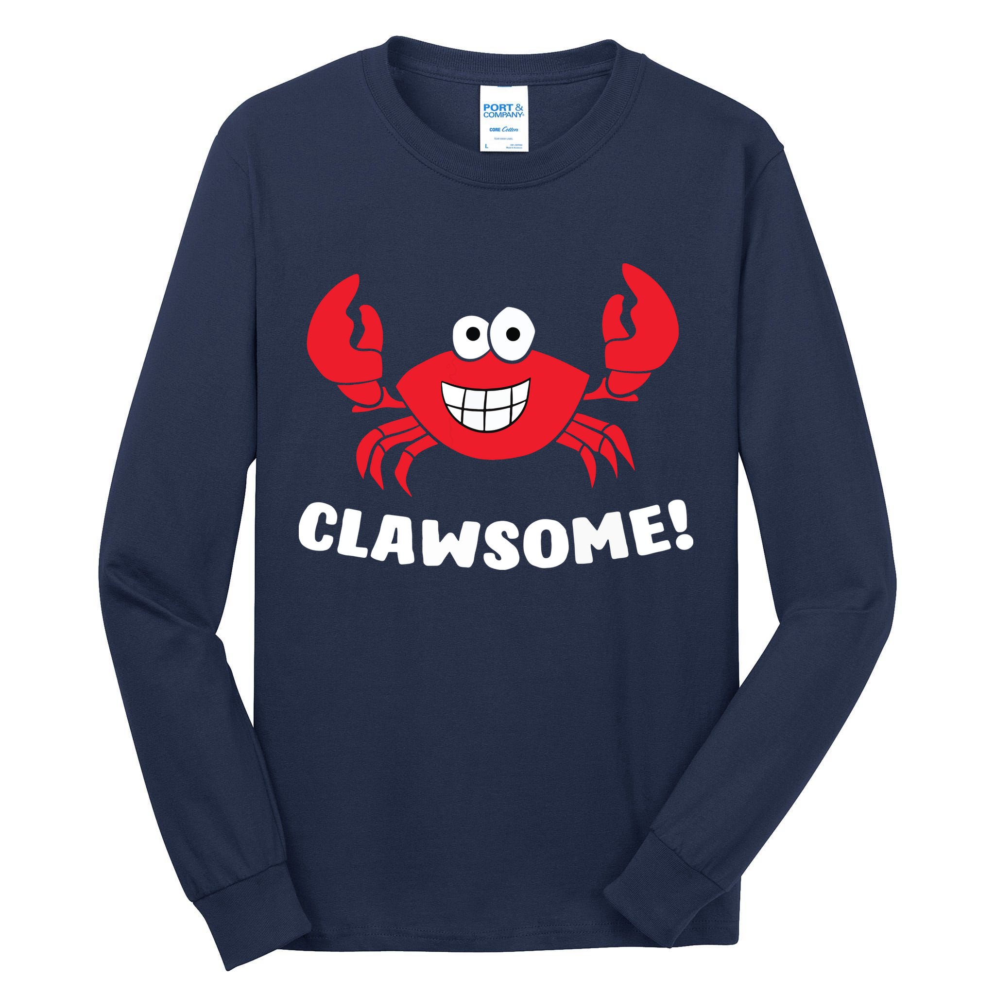 Funny Lobster Clawsome Sea Crab Cartoon Lobster Tall Long Sleeve T-Shirt