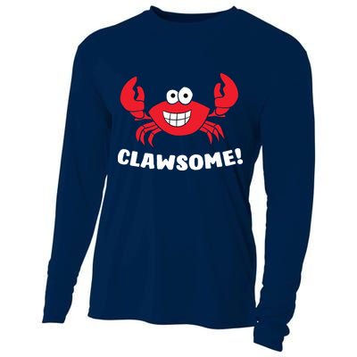 Funny Lobster Clawsome Sea Crab Cartoon Lobster Cooling Performance Long Sleeve Crew