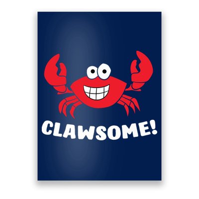 Funny Lobster Clawsome Sea Crab Cartoon Lobster Poster
