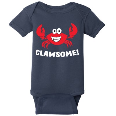 Funny Lobster Clawsome Sea Crab Cartoon Lobster Baby Bodysuit