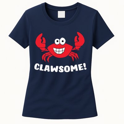 Funny Lobster Clawsome Sea Crab Cartoon Lobster Womens T-Shirt
