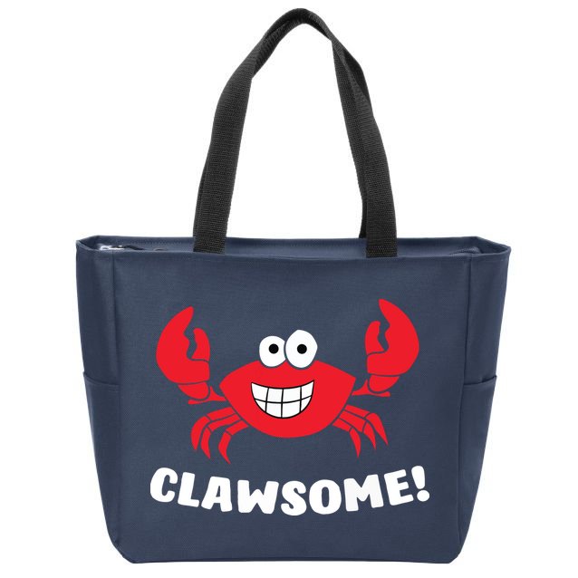 Funny Lobster Clawsome Sea Crab Cartoon Lobster Zip Tote Bag