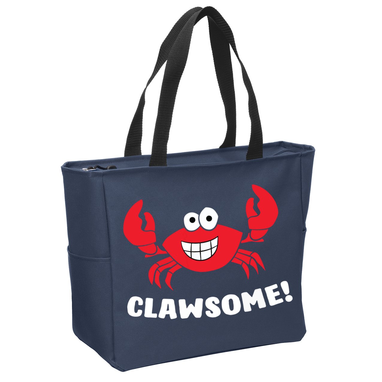 Funny Lobster Clawsome Sea Crab Cartoon Lobster Zip Tote Bag