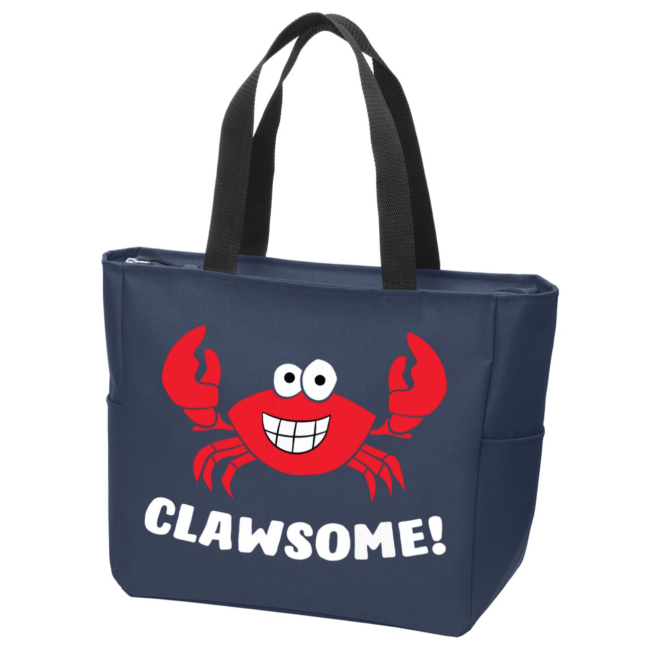 Funny Lobster Clawsome Sea Crab Cartoon Lobster Zip Tote Bag
