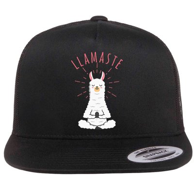 Funny Llama Do Yoga Llamaste Namaste Funny Yoga Meditation Flatbill Hat
