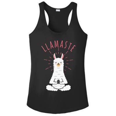 Funny Llama Do Yoga Llamaste Namaste Funny Yoga Meditation Ladies PosiCharge Competitor Racerback Tank