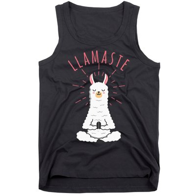Funny Llama Do Yoga Llamaste Namaste Funny Yoga Meditation Tank Top