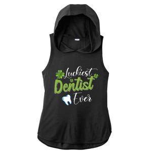 Funny Luckiest Dentist Ever Gift St Patrick's Day Funny Gift Ladies PosiCharge Tri-Blend Wicking Draft Hoodie Tank