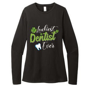 Funny Luckiest Dentist Ever Gift St Patrick's Day Funny Gift Womens CVC Long Sleeve Shirt