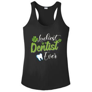 Funny Luckiest Dentist Ever Gift St Patrick's Day Funny Gift Ladies PosiCharge Competitor Racerback Tank