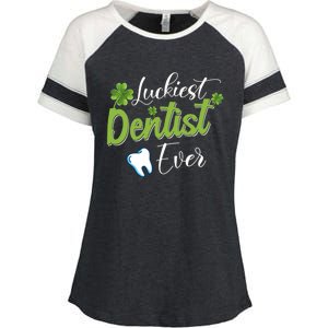 Funny Luckiest Dentist Ever Gift St Patrick's Day Funny Gift Enza Ladies Jersey Colorblock Tee