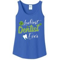 Funny Luckiest Dentist Ever Gift St Patrick's Day Funny Gift Ladies Essential Tank