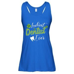 Funny Luckiest Dentist Ever Gift St Patrick's Day Funny Gift Ladies Essential Flowy Tank