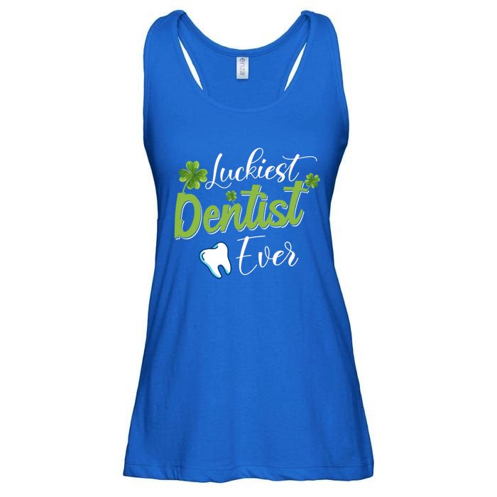 Funny Luckiest Dentist Ever Gift St Patrick's Day Funny Gift Ladies Essential Flowy Tank