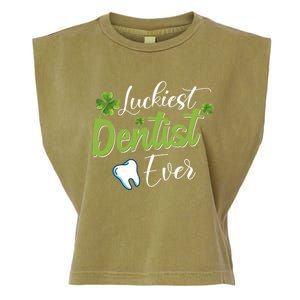 Funny Luckiest Dentist Ever Gift St Patrick's Day Funny Gift Garment-Dyed Women's Muscle Tee